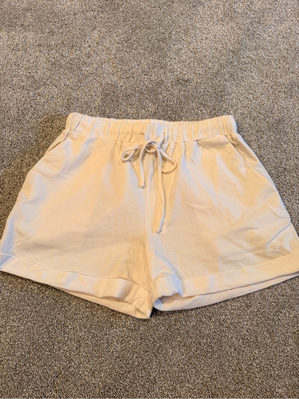 Heyson Cream Rolled Hem Shorts